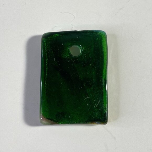 Hand Blown Art Glass Rectangle Pendant Jewelry Charm For Necklace Choker - Picture 2 of 5